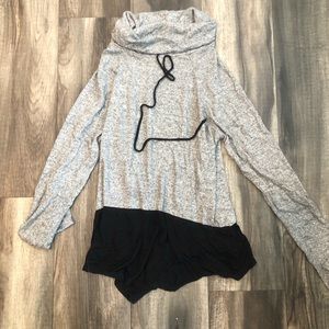 Gray cowl neck sweatshirt